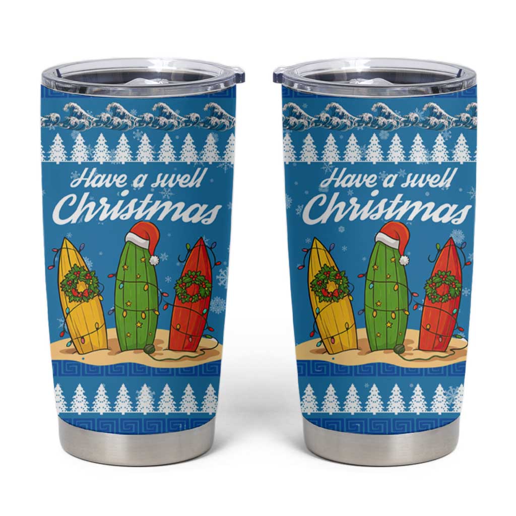 Surfer Swell Christmas Tumbler Cup Xmas Holiday Patterns - Wonder Print Shop