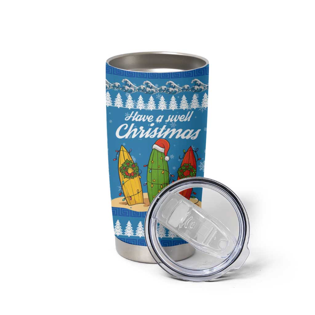 Surfer Swell Christmas Tumbler Cup Xmas Holiday Patterns - Wonder Print Shop