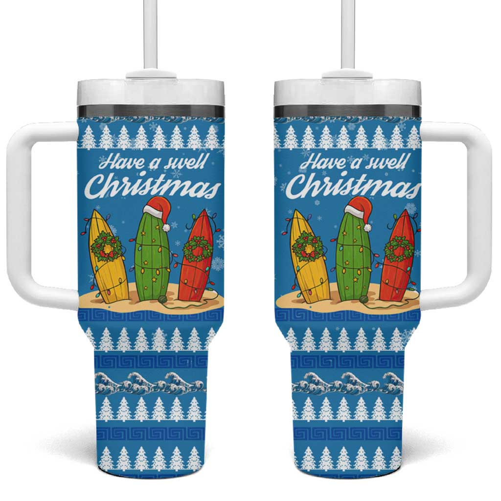 Surfer Swell Christmas Tumbler With Handle Xmas Holiday Patterns - Wonder Print Shop