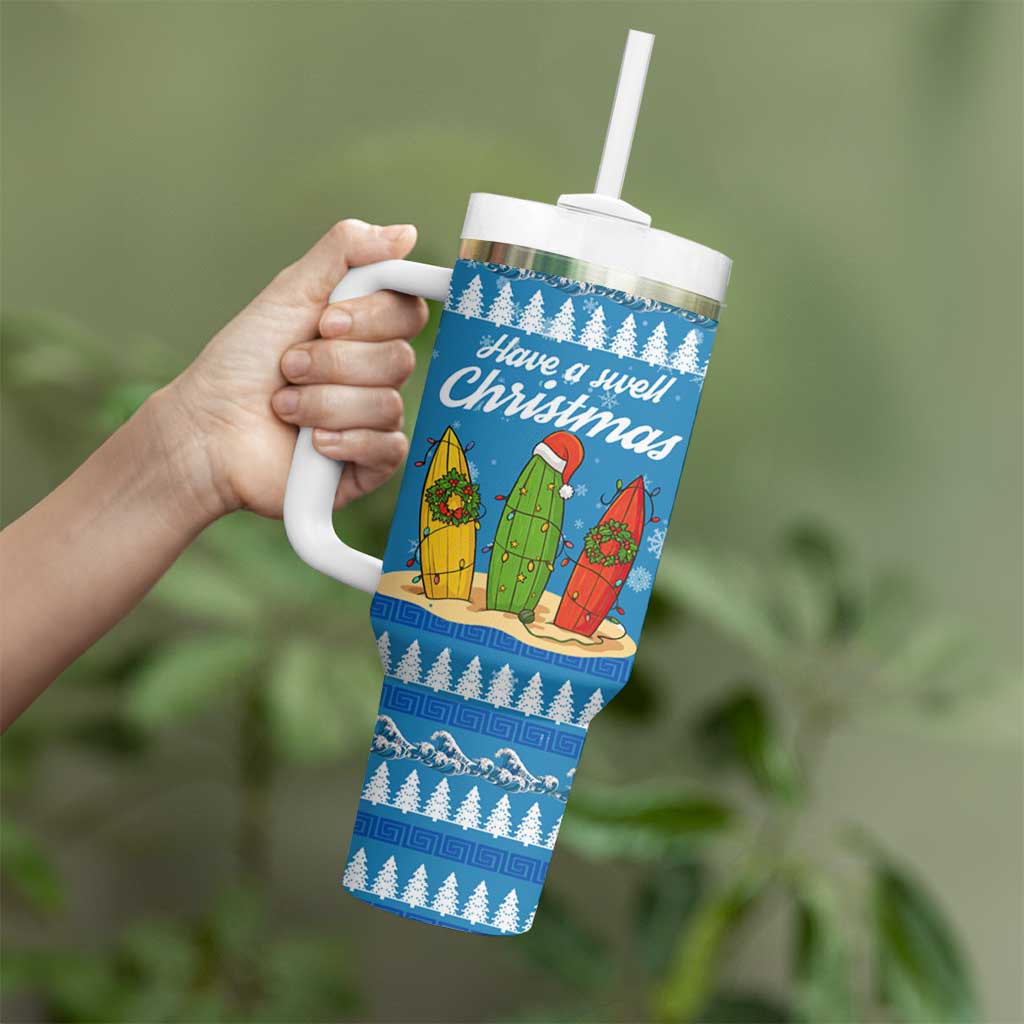 Surfer Swell Christmas Tumbler With Handle Xmas Holiday Patterns - Wonder Print Shop