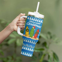 Surfer Swell Christmas Tumbler With Handle Xmas Holiday Patterns - Wonder Print Shop