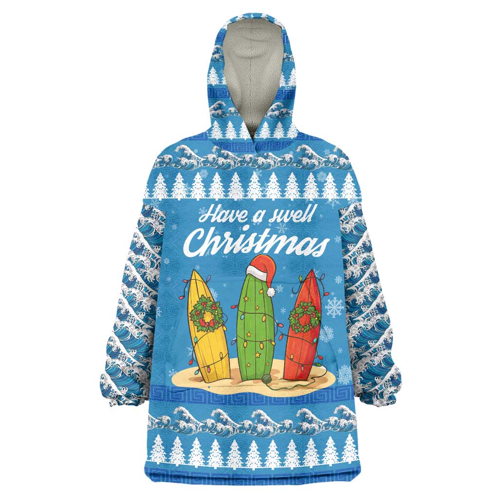 Surfer Swell Christmas Wearable Blanket Hoodie Xmas Holiday Patterns - Wonder Print Shop