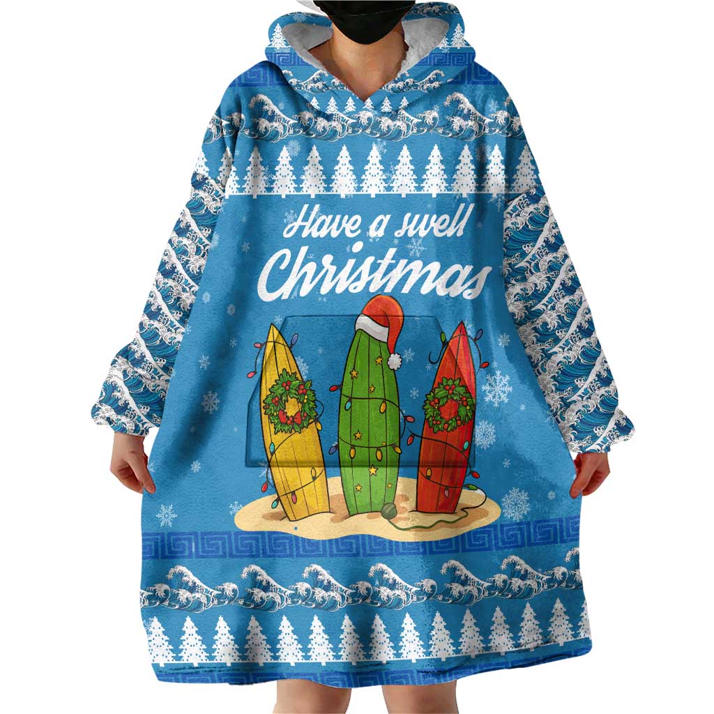 Surfer Swell Christmas Wearable Blanket Hoodie Xmas Holiday Patterns - Wonder Print Shop