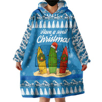 Surfer Swell Christmas Wearable Blanket Hoodie Xmas Holiday Patterns - Wonder Print Shop