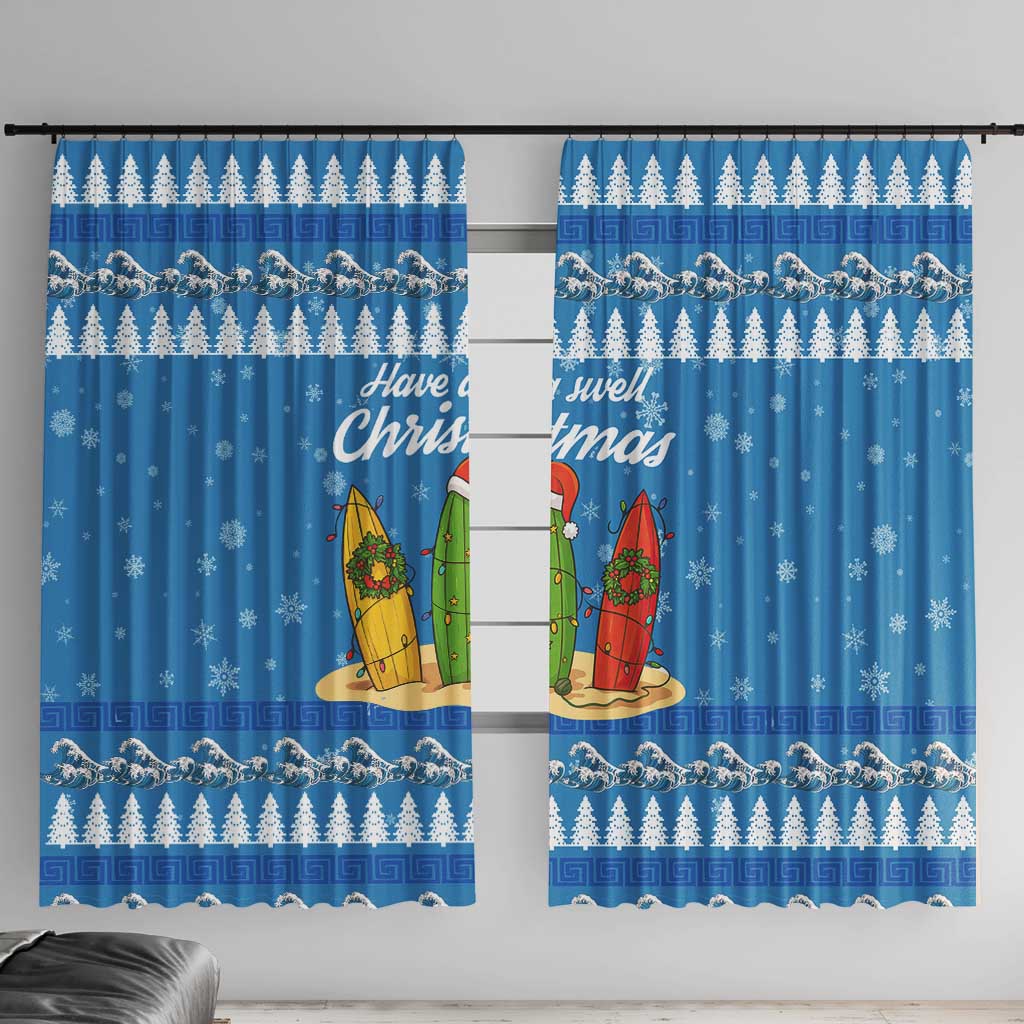 Surfer Swell Christmas Window Curtain Xmas Holiday Patterns - Wonder Print Shop