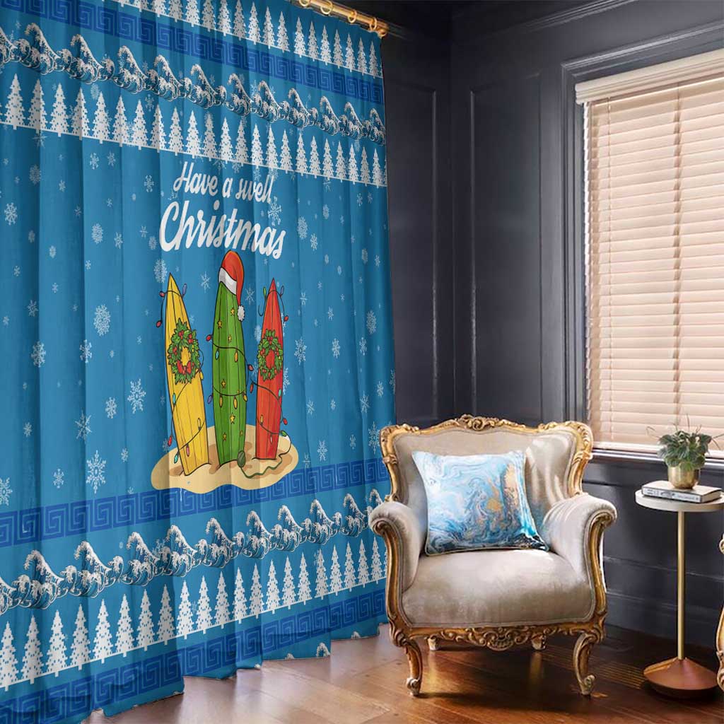 Surfer Swell Christmas Window Curtain Xmas Holiday Patterns - Wonder Print Shop
