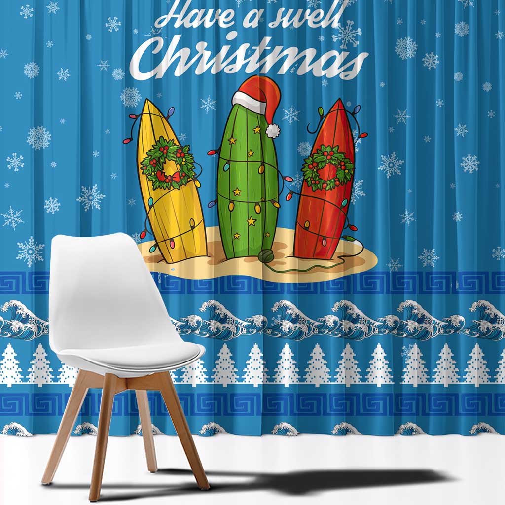 Surfer Swell Christmas Window Curtain Xmas Holiday Patterns - Wonder Print Shop