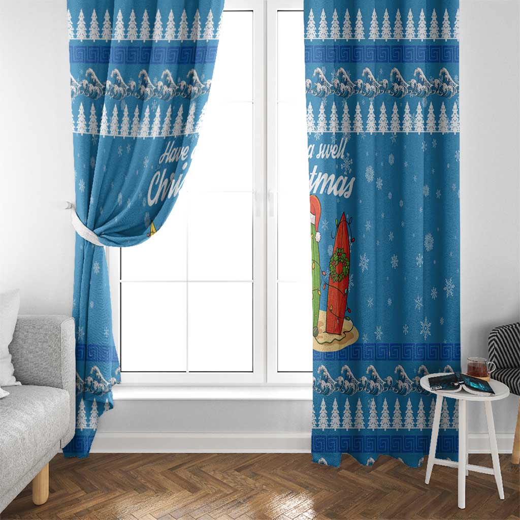 Surfer Swell Christmas Window Curtain Xmas Holiday Patterns - Wonder Print Shop