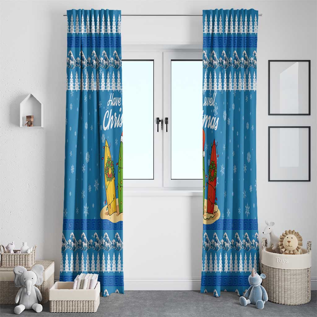 Surfer Swell Christmas Window Curtain Xmas Holiday Patterns - Wonder Print Shop