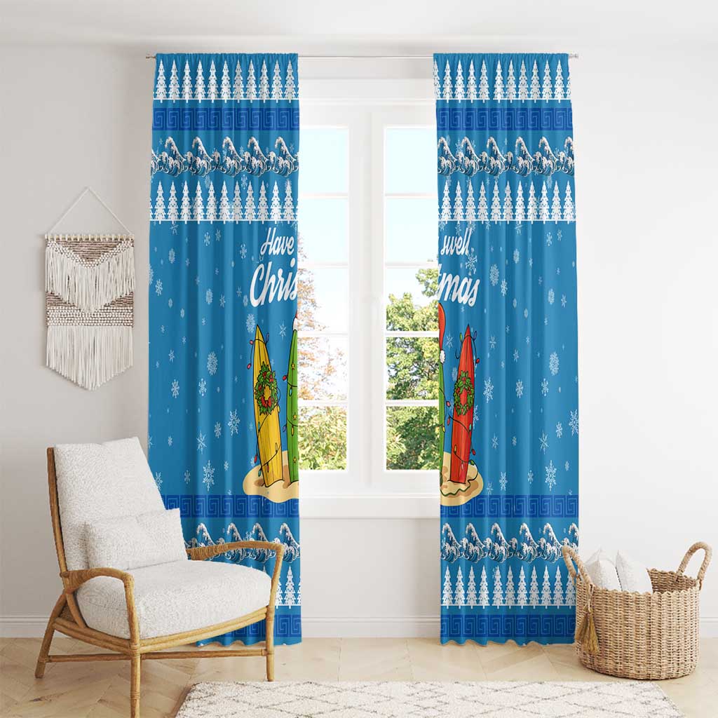 Surfer Swell Christmas Window Curtain Xmas Holiday Patterns - Wonder Print Shop