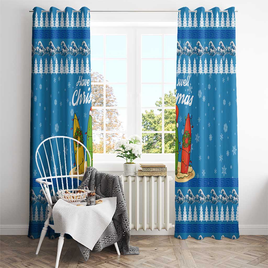 Surfer Swell Christmas Window Curtain Xmas Holiday Patterns - Wonder Print Shop
