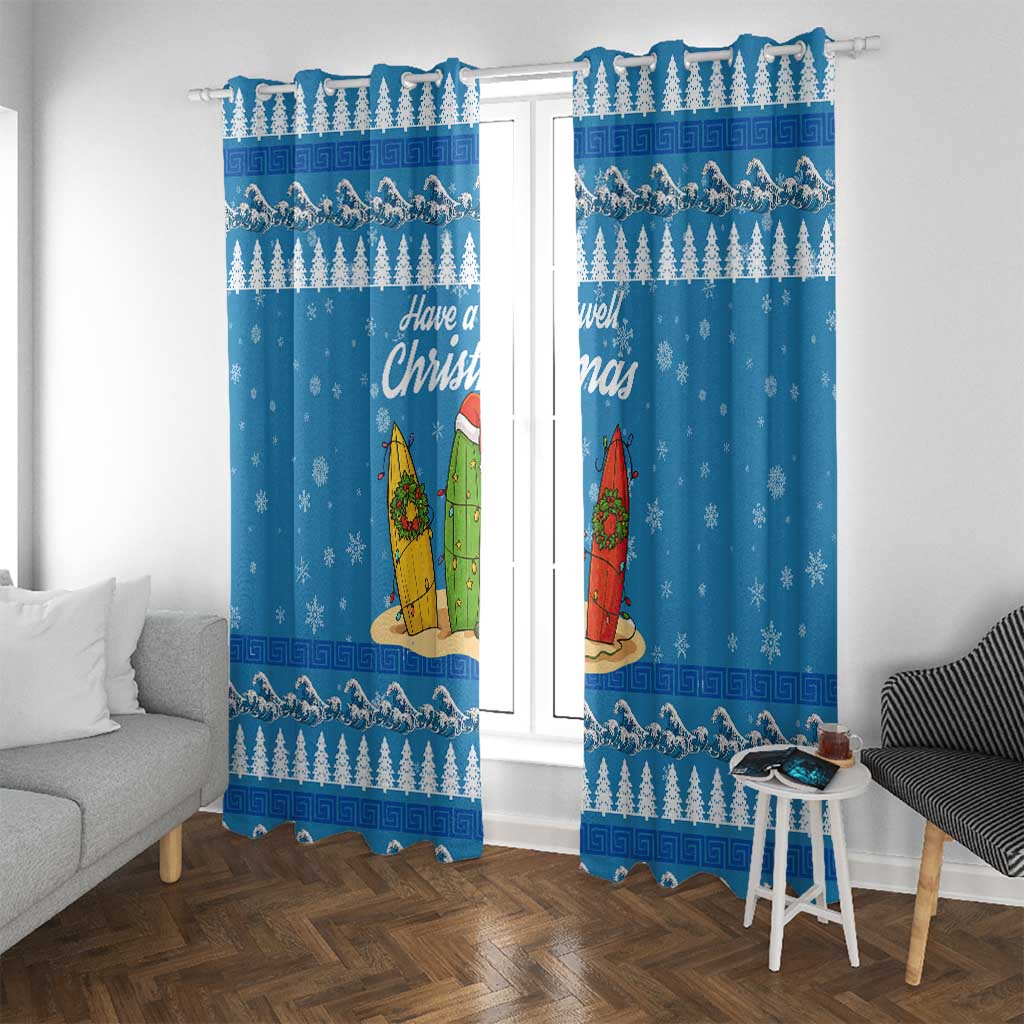 Surfer Swell Christmas Window Curtain Xmas Holiday Patterns - Wonder Print Shop