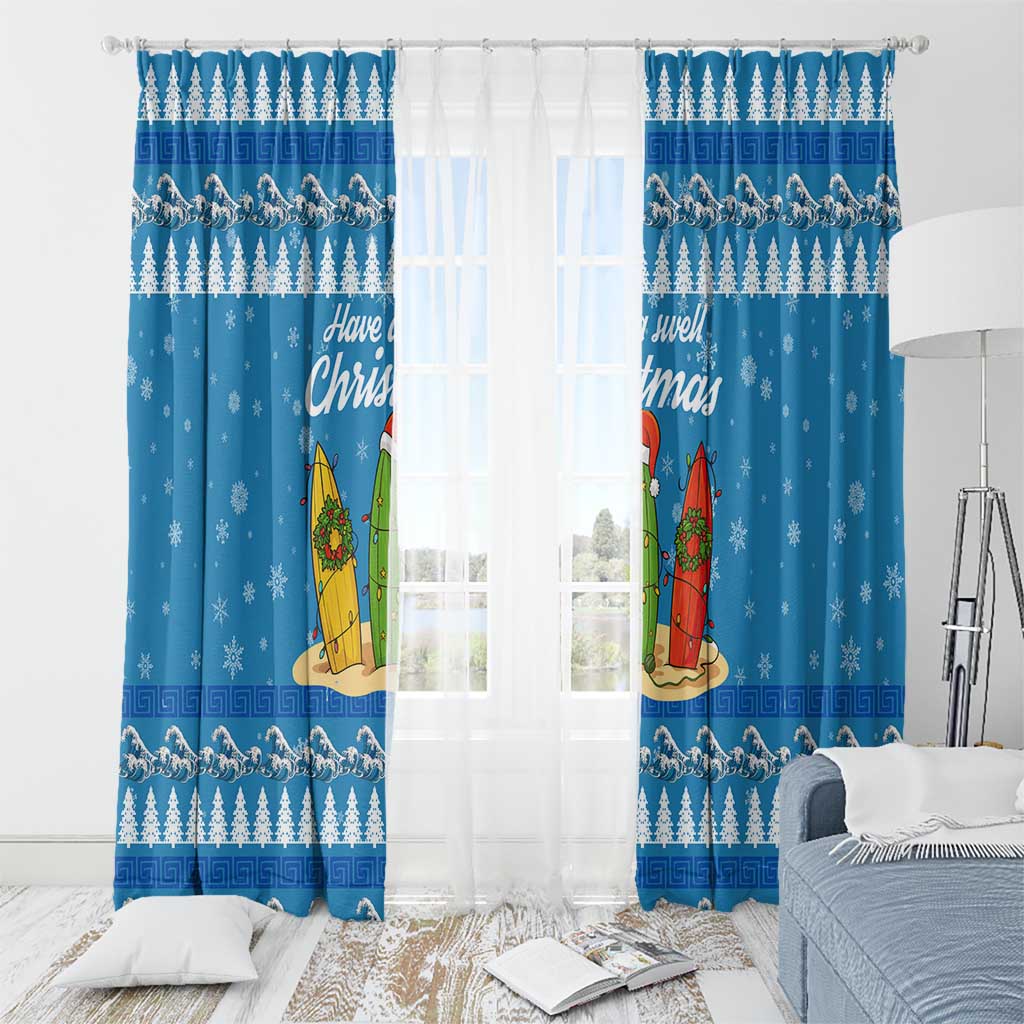 Surfer Swell Christmas Window Curtain Xmas Holiday Patterns - Wonder Print Shop