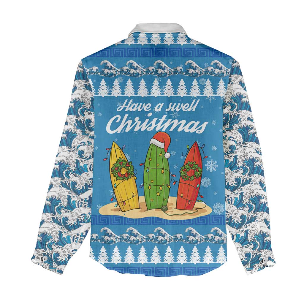 Surfer Swell Christmas Women Casual Shirt Xmas Holiday Patterns - Wonder Print Shop
