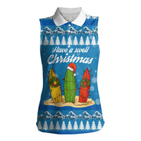Surfer Swell Christmas Women Sleeveless Polo Shirt Xmas Holiday Patterns - Wonder Print Shop