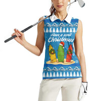 Surfer Swell Christmas Women Sleeveless Polo Shirt Xmas Holiday Patterns - Wonder Print Shop