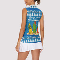 Surfer Swell Christmas Women Sleeveless Polo Shirt Xmas Holiday Patterns - Wonder Print Shop