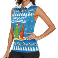 Surfer Swell Christmas Women Sleeveless Polo Shirt Xmas Holiday Patterns - Wonder Print Shop