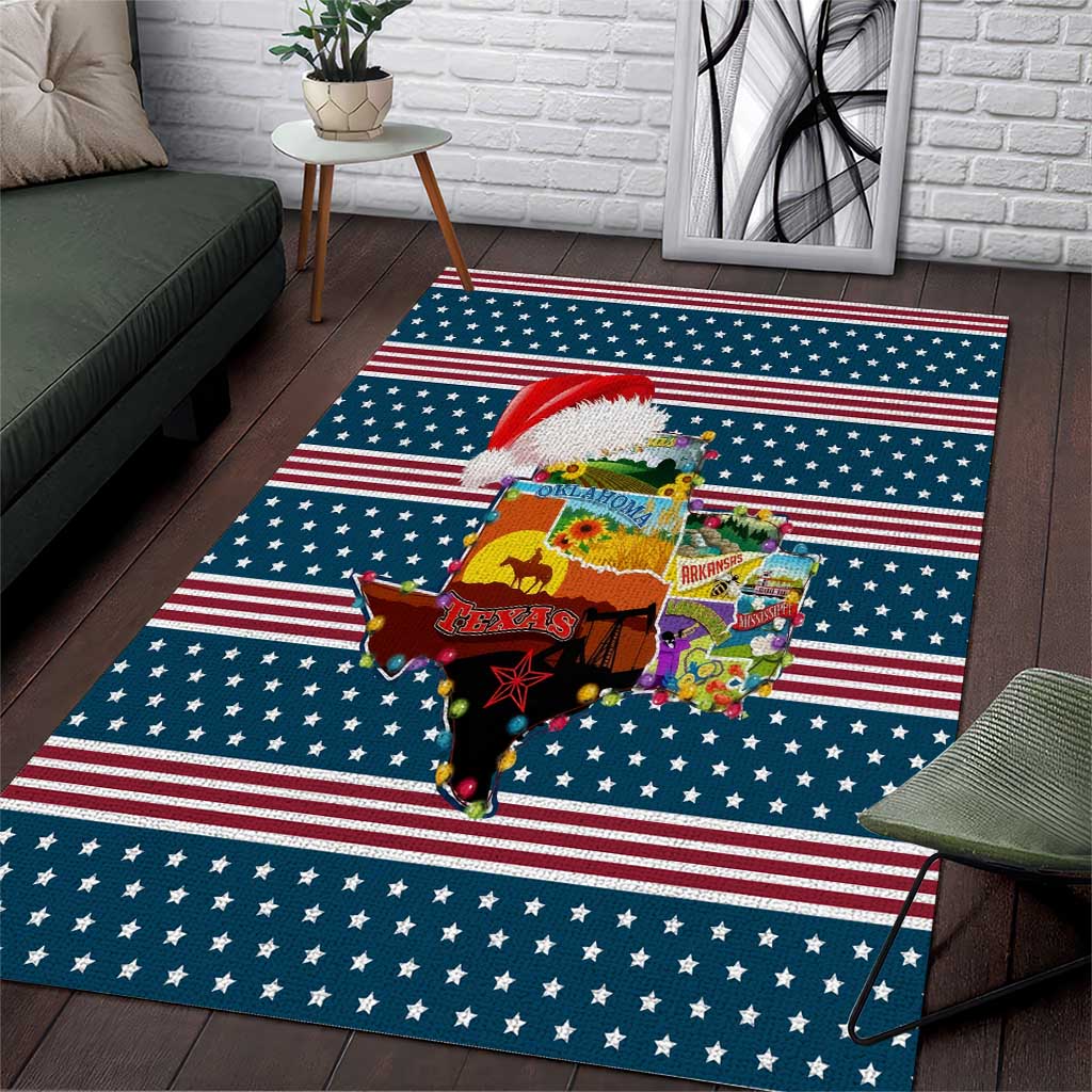 Texas Xmas Christmas Christmas Yall Christmas Area Rug Xmas Holiday Patterns - Wonder Print Shop