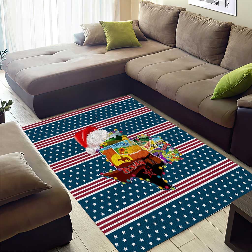 Texas Xmas Christmas Christmas Yall Christmas Area Rug Xmas Holiday Patterns - Wonder Print Shop