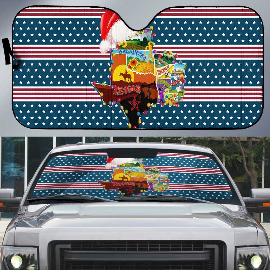 Texas Xmas Christmas Christmas Yall Christmas Auto Sun Shade Xmas Holiday Patterns - Wonder Print Shop