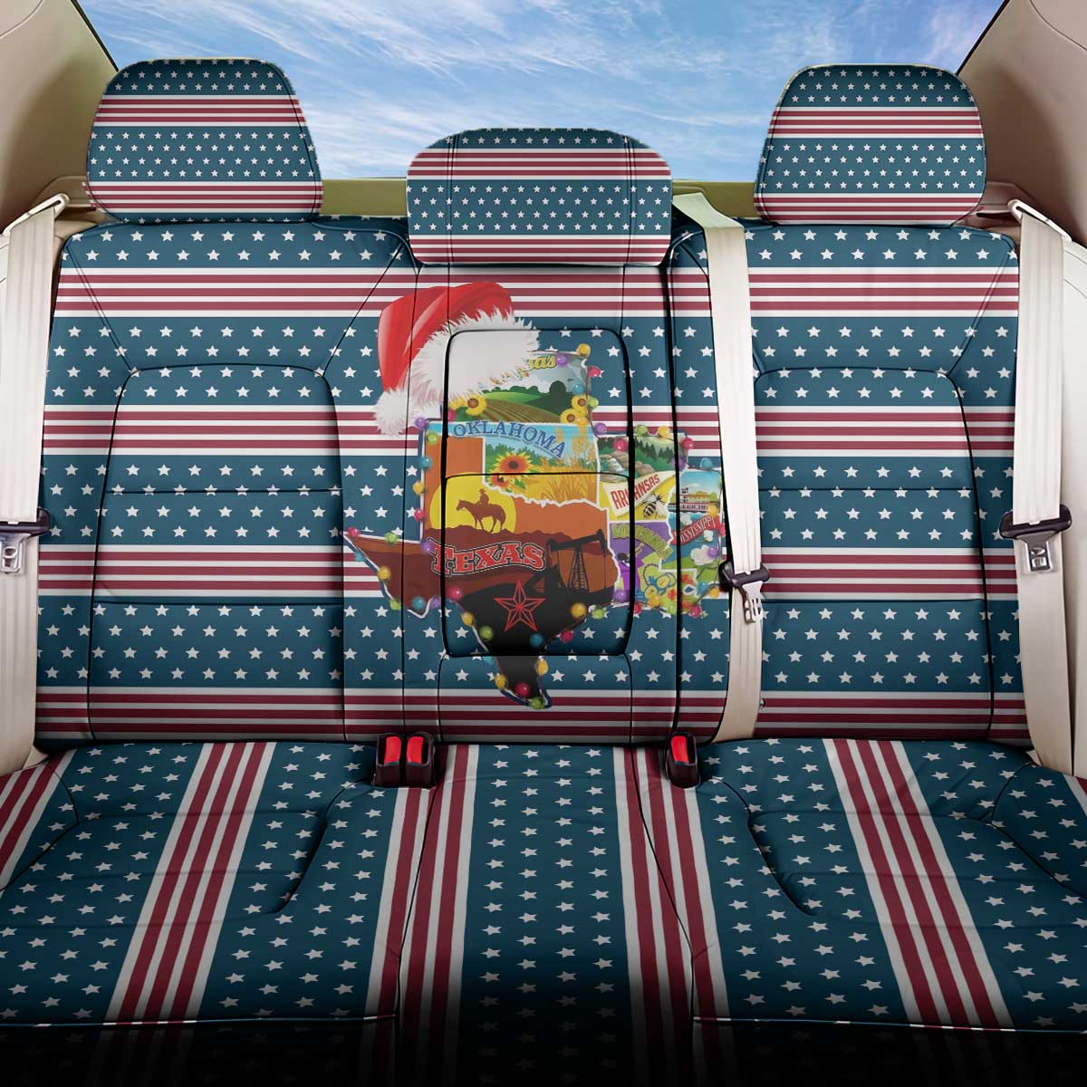 Texas Xmas Christmas Christmas Yall Christmas Back Car Seat Cover Xmas Holiday Patterns - Wonder Print Shop