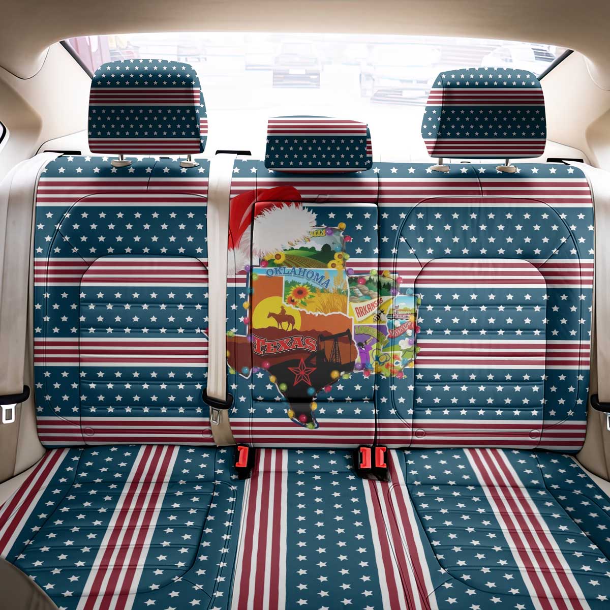 Texas Xmas Christmas Christmas Yall Christmas Back Car Seat Cover Xmas Holiday Patterns - Wonder Print Shop