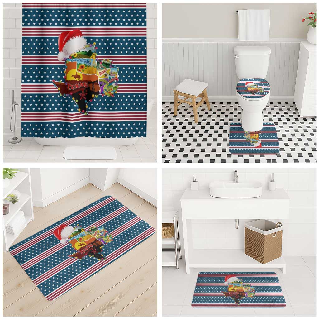 Texas Xmas Christmas Christmas Yall Christmas Bathroom Set Xmas Holiday Patterns - Wonder Print Shop