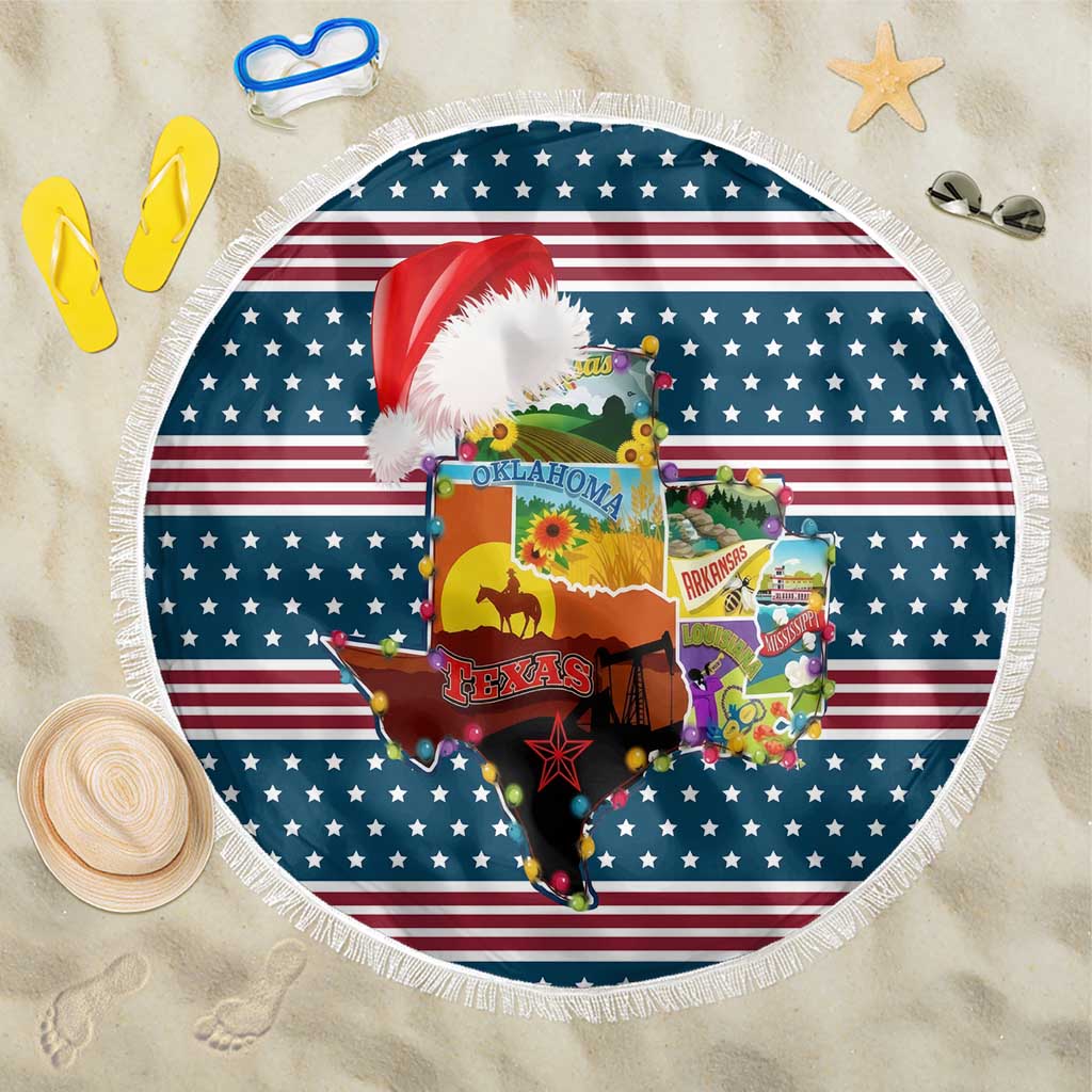 Texas Xmas Christmas Christmas Yall Christmas Beach Blanket Xmas Holiday Patterns - undefined