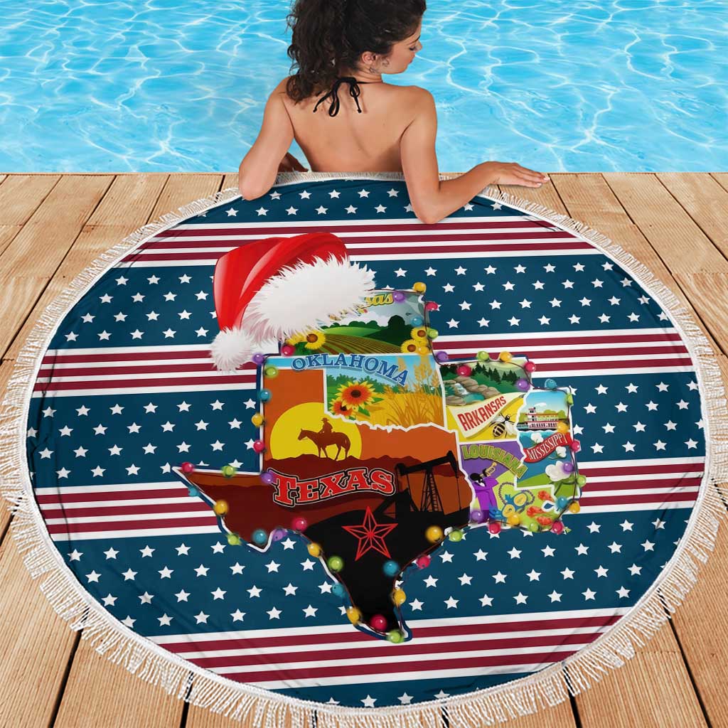 Texas Xmas Christmas Christmas Yall Christmas Beach Blanket Xmas Holiday Patterns - undefined
