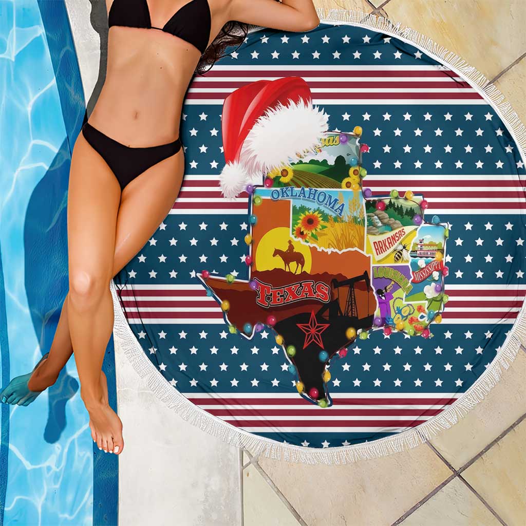 Texas Xmas Christmas Christmas Yall Christmas Beach Blanket Xmas Holiday Patterns - undefined