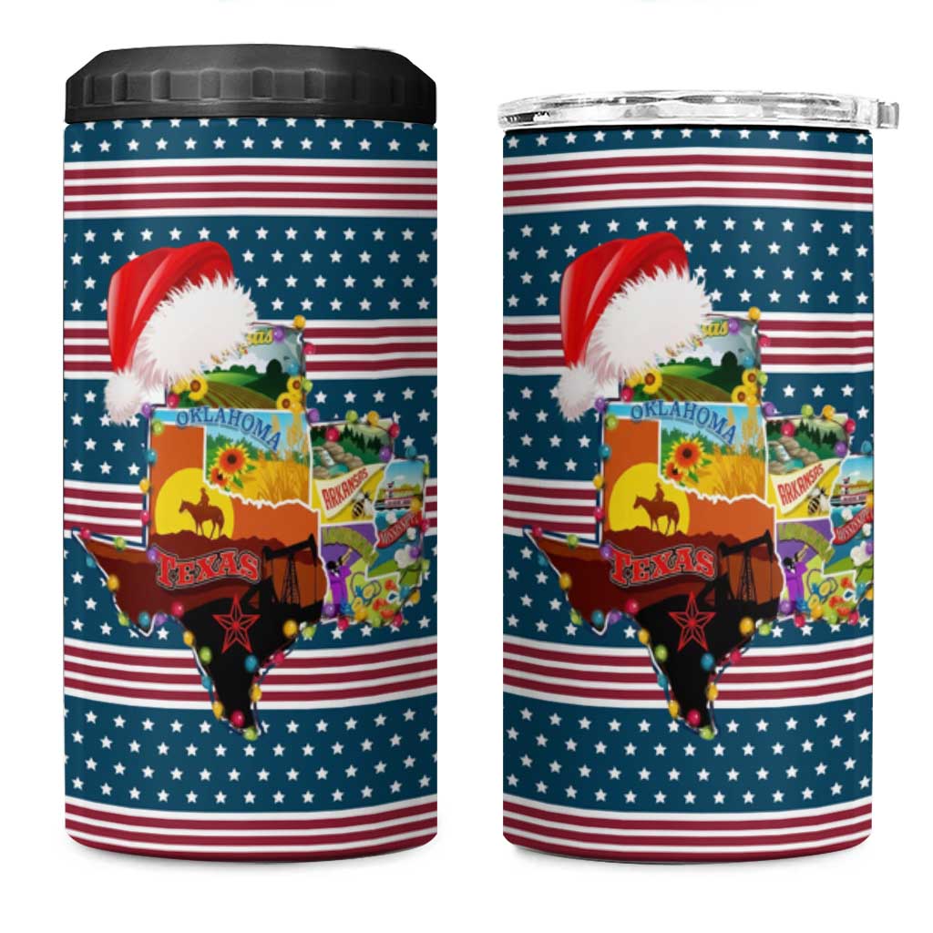 Texas Xmas Christmas Christmas Yall Christmas 4 in 1 Can Cooler Tumbler Xmas Holiday Patterns - Wonder Print Shop