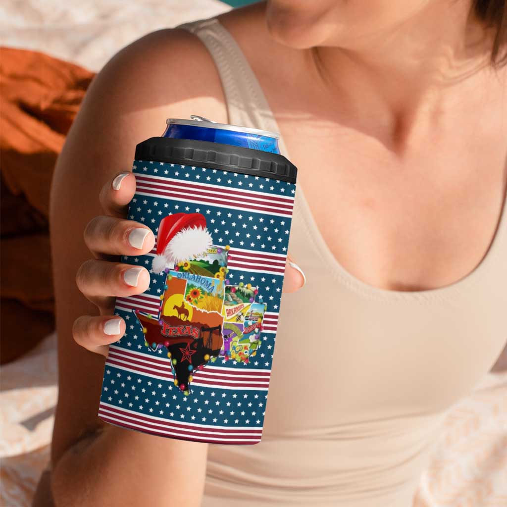 Texas Xmas Christmas Christmas Yall Christmas 4 in 1 Can Cooler Tumbler Xmas Holiday Patterns - Wonder Print Shop