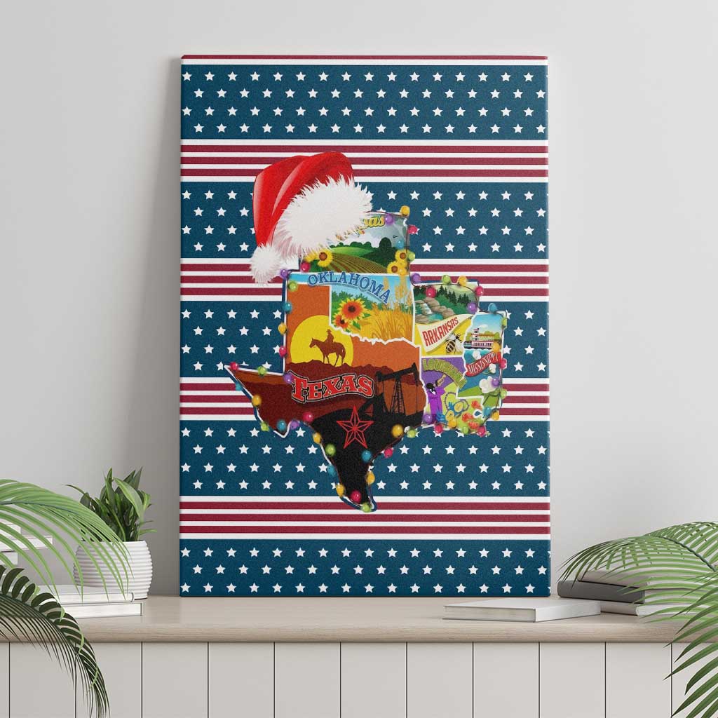 Texas Xmas Christmas Christmas Yall Christmas Canvas Wall Art Xmas Holiday Patterns - Wonder Print Shop