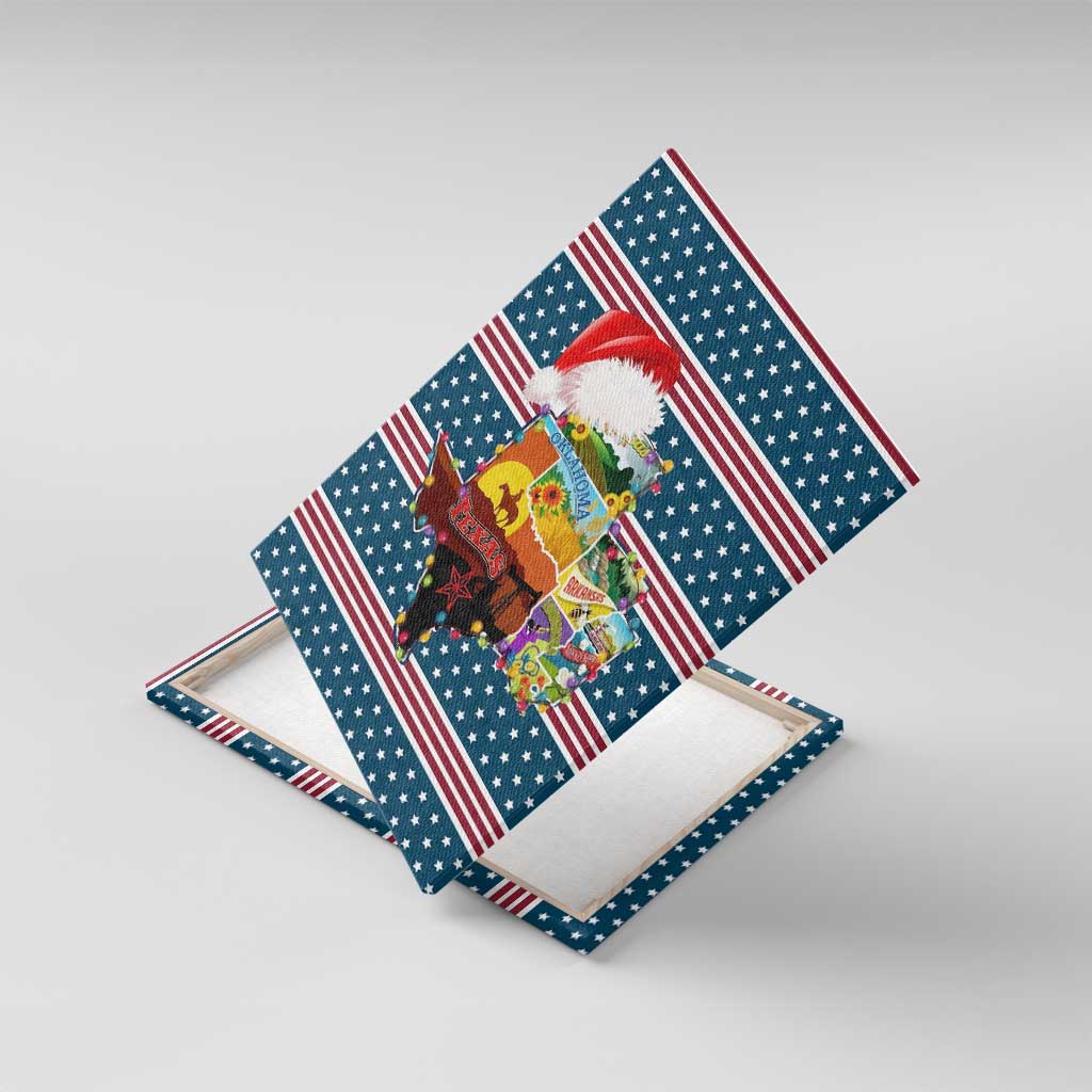 Texas Xmas Christmas Christmas Yall Christmas Canvas Wall Art Xmas Holiday Patterns - Wonder Print Shop