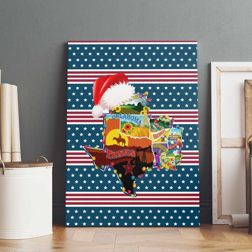 Texas Xmas Christmas Christmas Yall Christmas Canvas Wall Art Xmas Holiday Patterns - Wonder Print Shop
