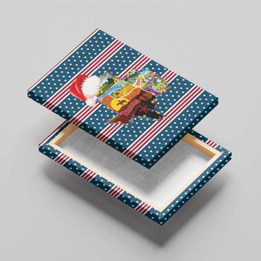 Texas Xmas Christmas Christmas Yall Christmas Canvas Wall Art Xmas Holiday Patterns - Wonder Print Shop