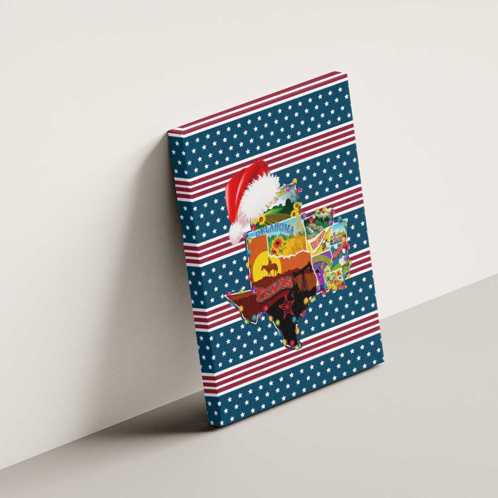 Texas Xmas Christmas Christmas Yall Christmas Canvas Wall Art Xmas Holiday Patterns - Wonder Print Shop