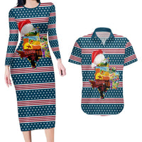 Texas Xmas Christmas Christmas Yall Christmas Couples Matching Long Sleeve Bodycon Dress and Hawaiian Shirt Xmas Holiday Patterns - Wonder Print Shop