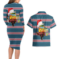 Texas Xmas Christmas Christmas Yall Christmas Couples Matching Long Sleeve Bodycon Dress and Hawaiian Shirt Xmas Holiday Patterns - Wonder Print Shop