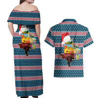 Texas Xmas Christmas Christmas Yall Christmas Couples Matching Off Shoulder Maxi Dress and Hawaiian Shirt Xmas Holiday Patterns - Wonder Print Shop