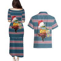Texas Xmas Christmas Christmas Yall Christmas Couples Matching Puletasi and Hawaiian Shirt Xmas Holiday Patterns - Wonder Print Shop