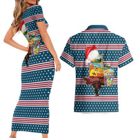 Texas Xmas Christmas Christmas Yall Christmas Couples Matching Short Sleeve Bodycon Dress and Hawaiian Shirt Xmas Holiday Patterns - Wonder Print Shop