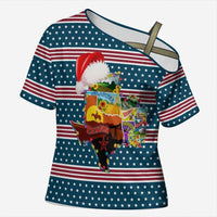Texas Xmas Christmas Christmas Yall Christmas Cross Shoulder Shirt Xmas Holiday Patterns - Wonder Print Shop