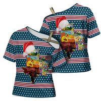 Texas Xmas Christmas Christmas Yall Christmas Cross Shoulder Shirt Xmas Holiday Patterns - Wonder Print Shop