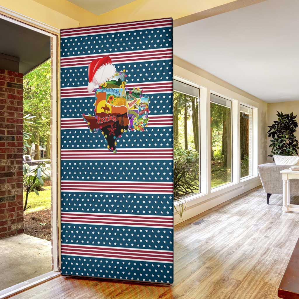 Texas Xmas Christmas Christmas Yall Christmas Door Cover Xmas Holiday Patterns - undefined