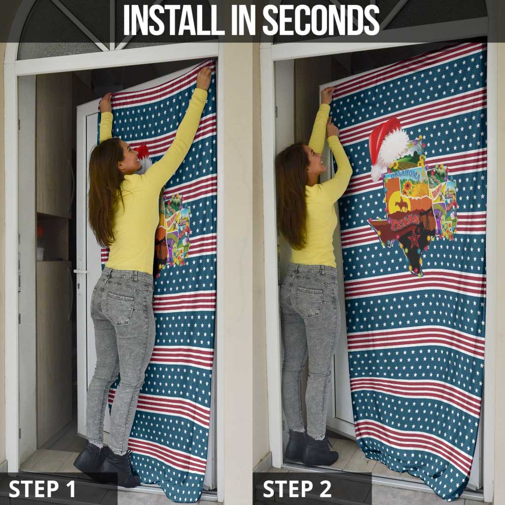 Texas Xmas Christmas Christmas Yall Christmas Door Cover Xmas Holiday Patterns - undefined