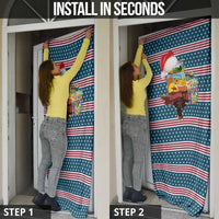 Texas Xmas Christmas Christmas Yall Christmas Door Cover Xmas Holiday Patterns - undefined