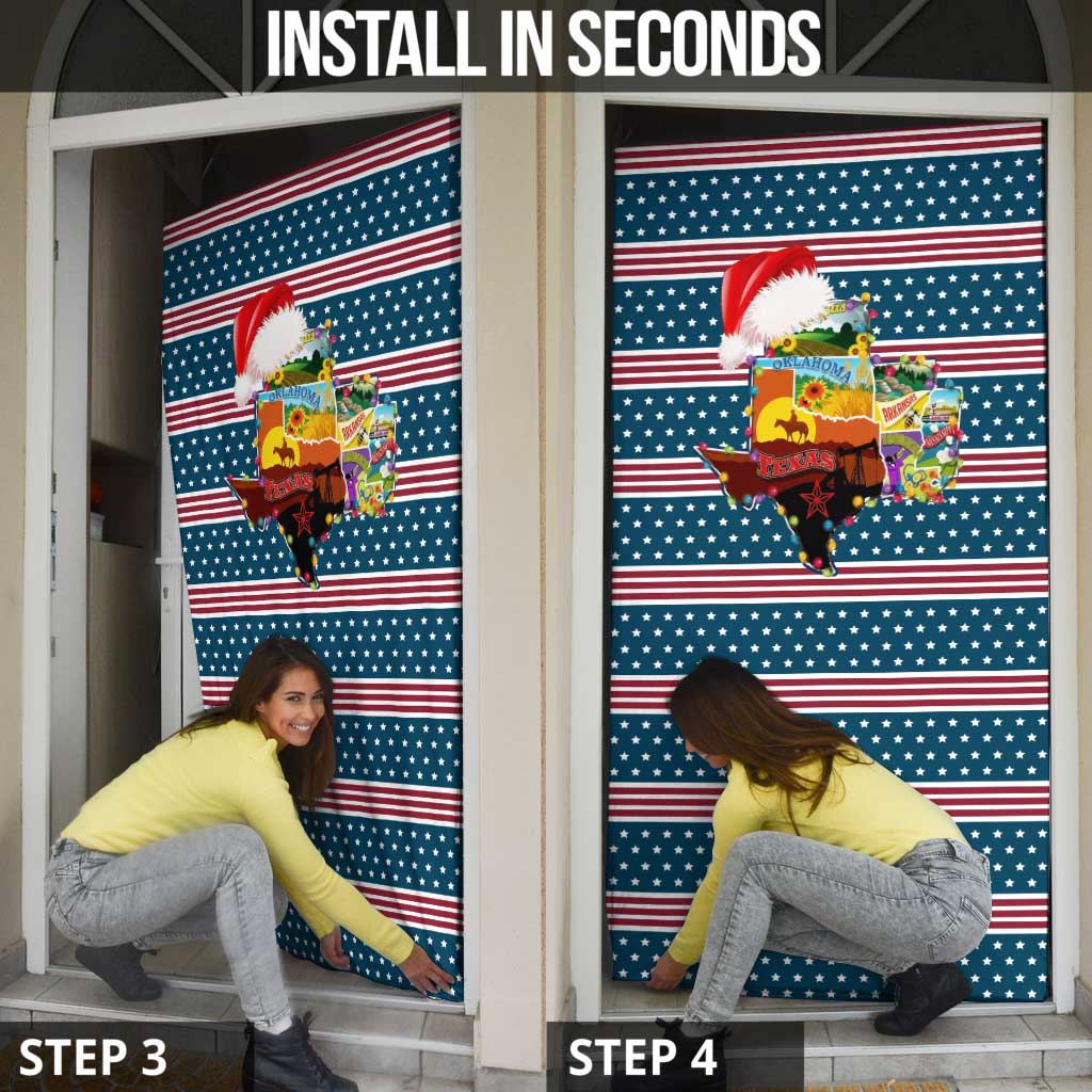 Texas Xmas Christmas Christmas Yall Christmas Door Cover Xmas Holiday Patterns - undefined
