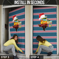 Texas Xmas Christmas Christmas Yall Christmas Door Cover Xmas Holiday Patterns - undefined